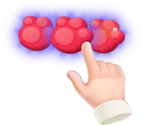 Hand pointing at game tiles