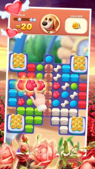 Game where the player collects points by matching identical elements